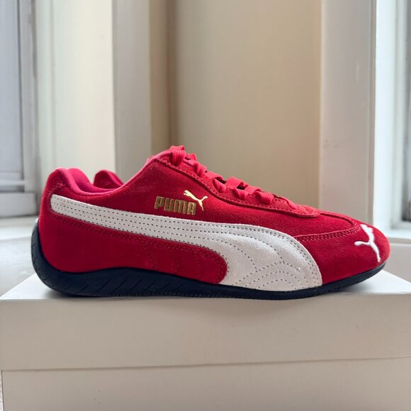 Puma Speedcat OG Sneakers Suede Red White Womens 7.5 - Picture 10 of 10